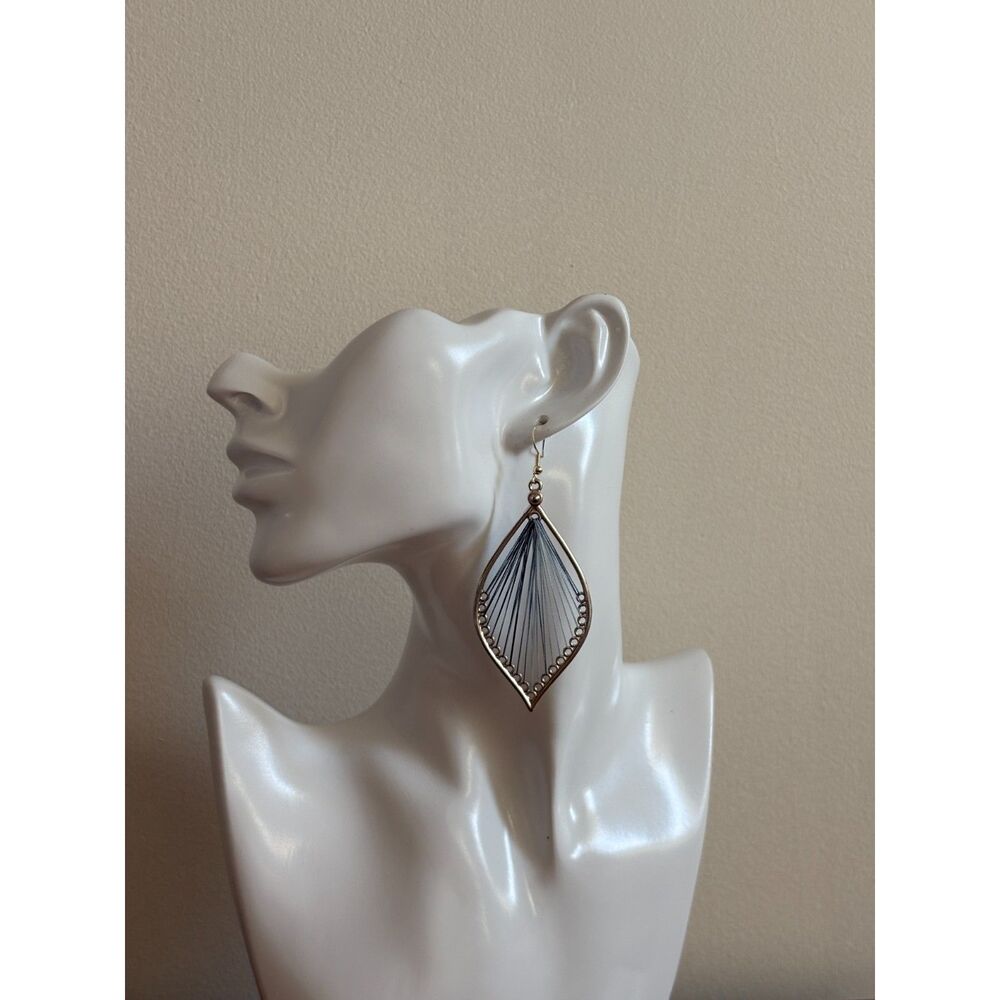 S925 Blue & Silver Leaf Earrings – NWT